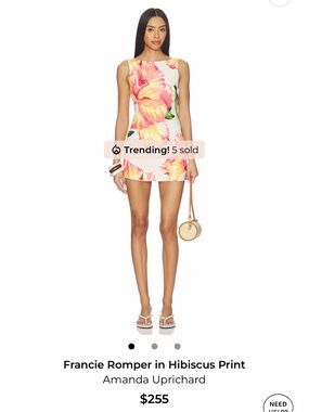 NWT AMANDA UPRICHARD FRANCIE HIBISCUS ROMPER PINK MINI SUMMER FLORAL